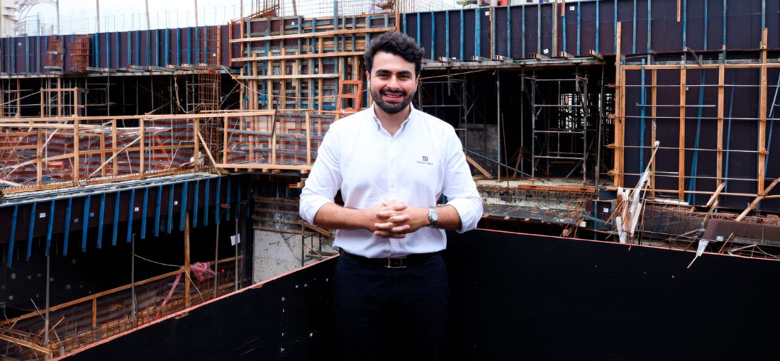 Fernando Jorge, CEO do Grupo FAJ, na obra do empreendimento Vista9  Foto: Divulgação