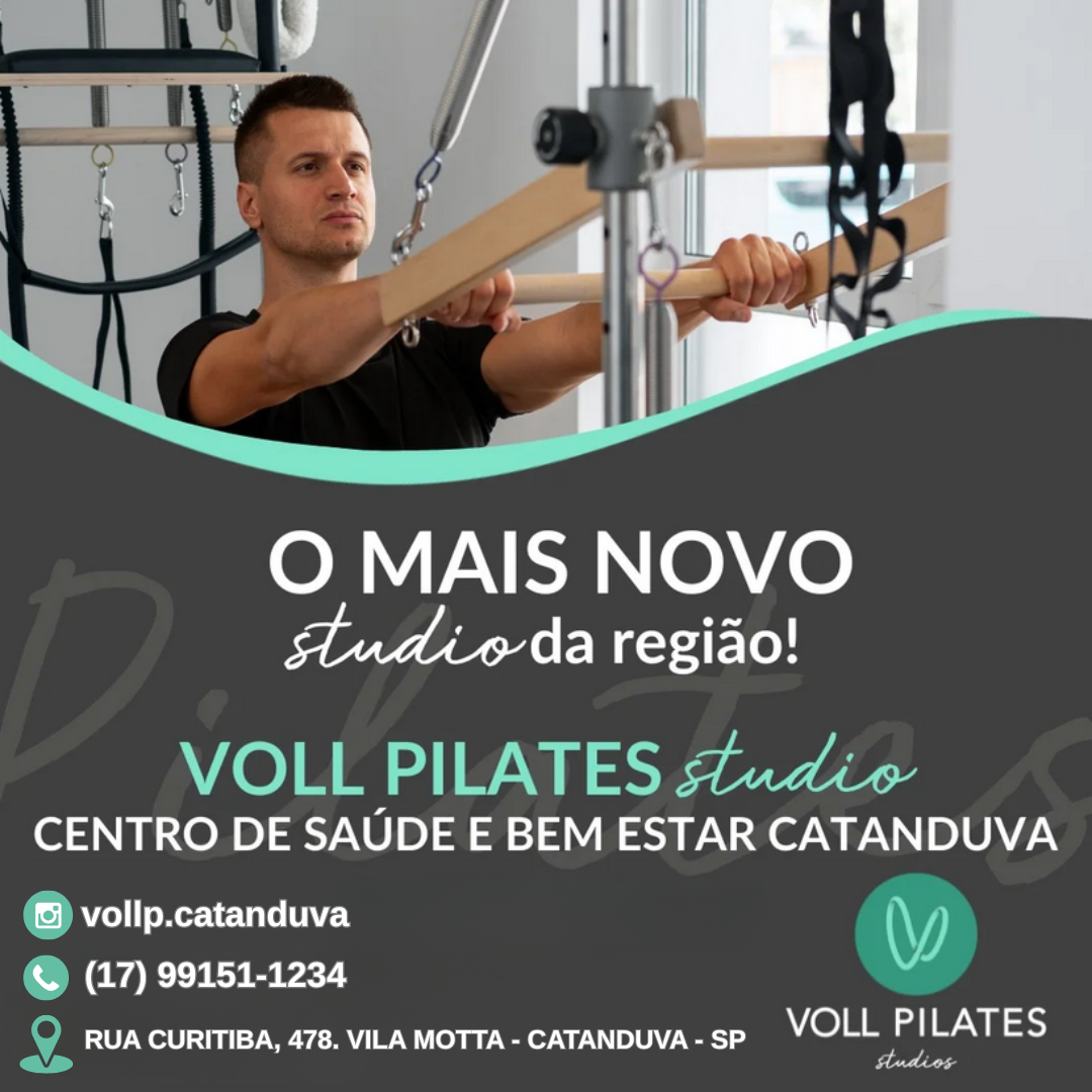 Franquia oficial da VOLL Pilates Studios | Unidade Catanduva. Parte da rede oficial VOLL Pilates.