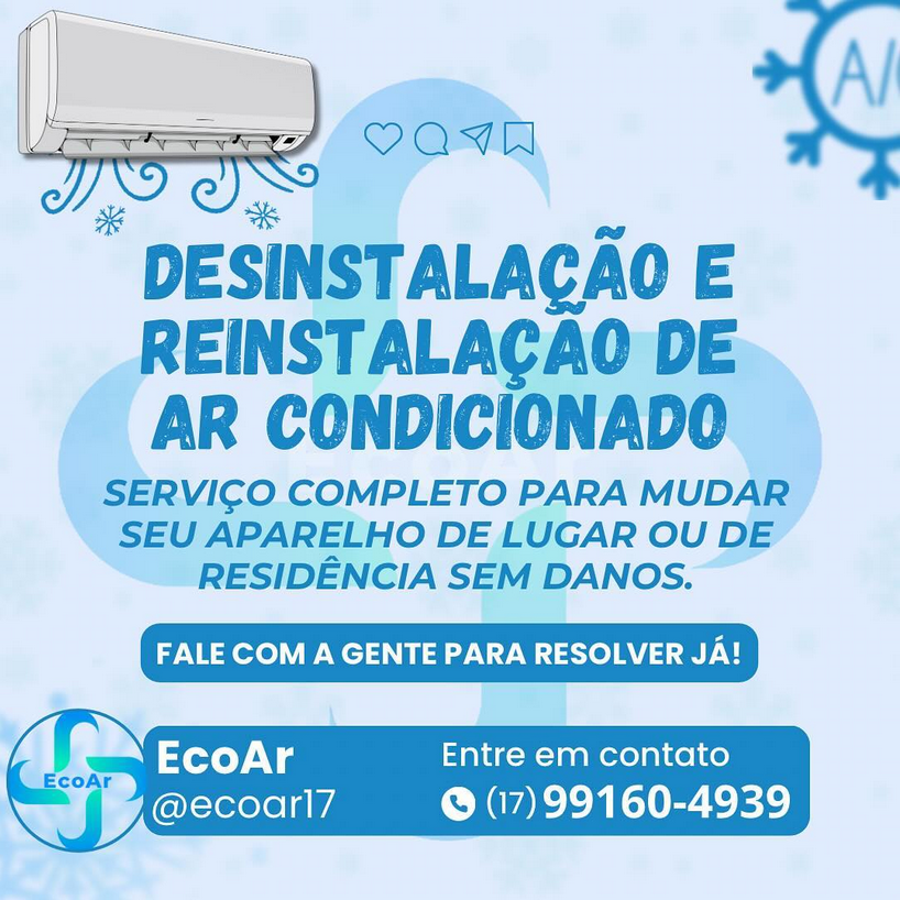 Instalação, Manutenção, Limpeza e Higienização 